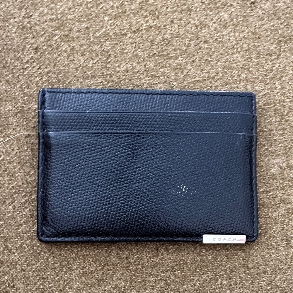 Coach Black Leather Card Holder wallet